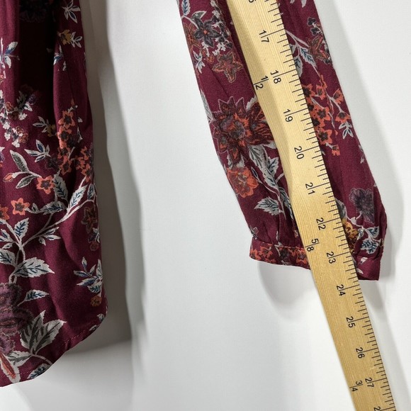 Caffe Marrakesh Blouse Boho Floral Small Button-Up Festival Peasant Rayon Top - Picture 5 of 10